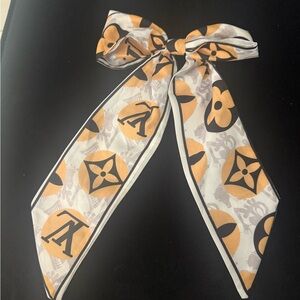 New Orange and Black Silk hair clip / hair bow